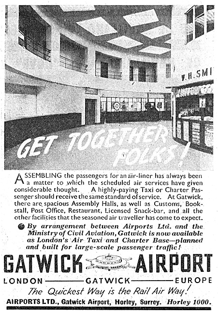 Gatwick Airport 1947 Advertisement                               