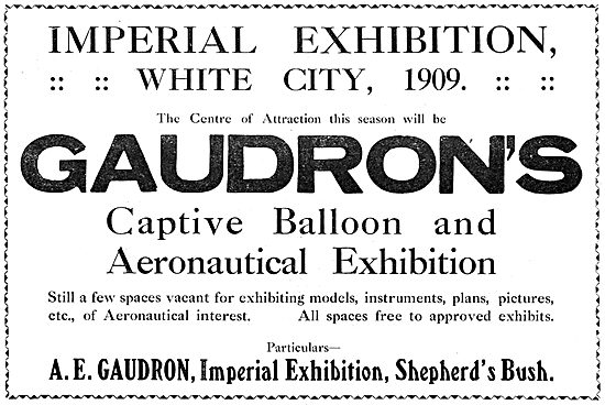 A.E.Gaudron. Captive Balloon & Aeronautical Exhibition. 1909     