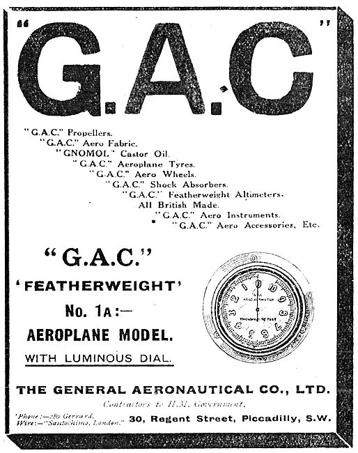 The General Aeronautical Co - G.A.C. Aeroplane Clock             