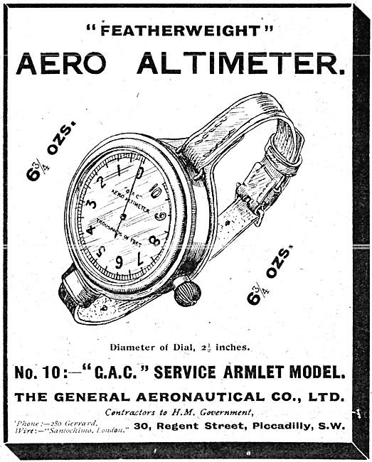 The General Aeronautical Comapny. GAC Wrist Aero Altimeter       