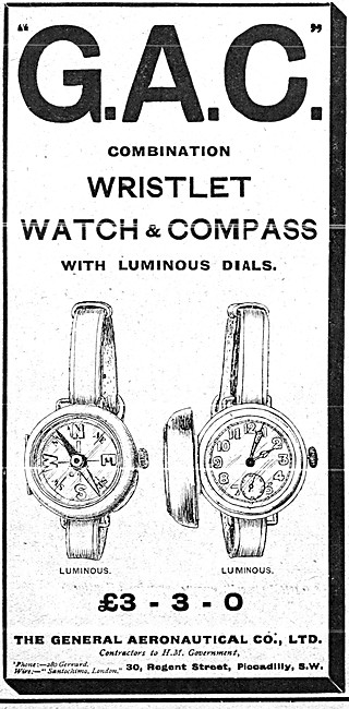 The General Aeronautical Comapny. GAC  Wristlet Watch & Compass  