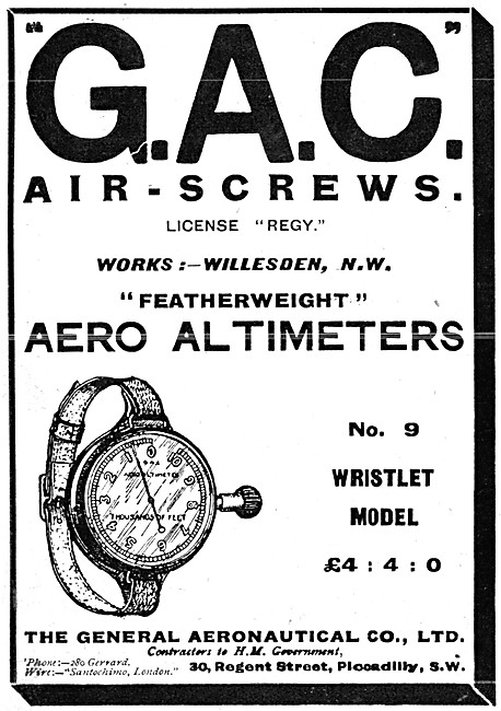 The General Aeronautical Comapny. GAC Aircraft Instruments       