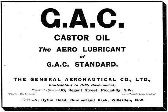 The General Aeronautical Co  - G.A.C Castor Oil                  