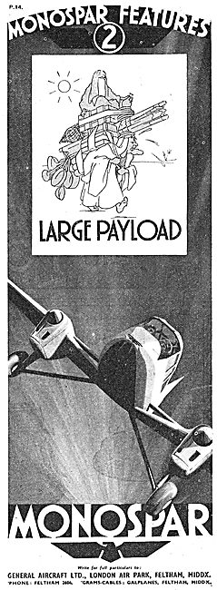 General Aircraft Monospar Features No 2 : Large Payload          