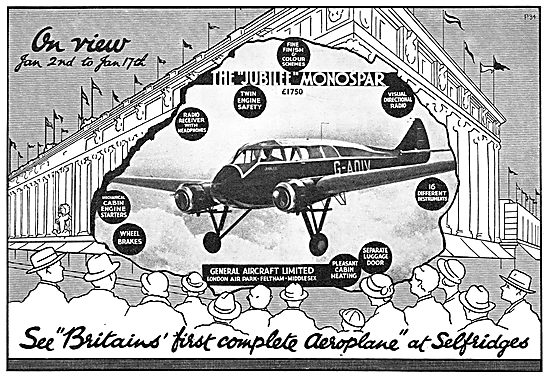 General Aircraft Jubilee Monospar - Selfridges                   