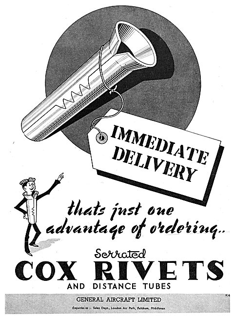 General Aircraft GAL Cox Rivets, Clamps & Distance Tubes         