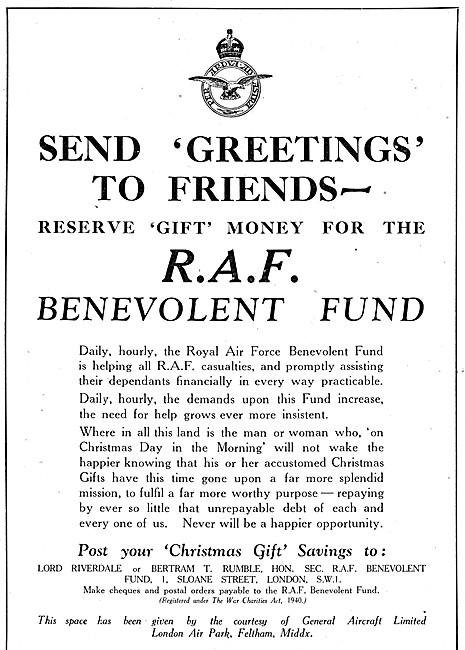General Aircraft Supporting The RAF Benevolent Fund 1941         