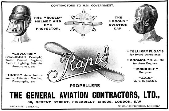 General Aviation Contractors. Rapid Propellers. Roold Helmets    