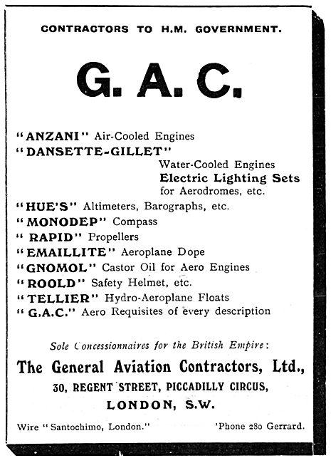 General Aviation Contractors - 1913 Listings                     