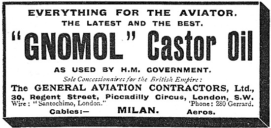 GAC - General Aviation Contractors. GNOMOL Castor Oil            