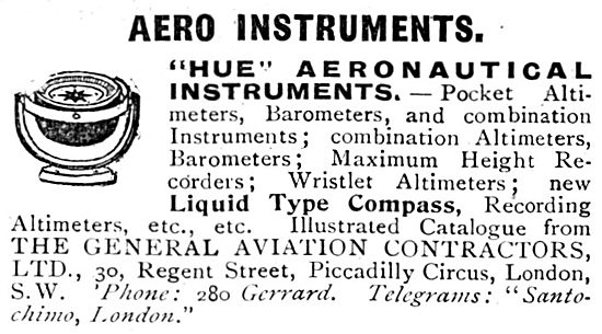 G.A.C. General Aviation Contractors. Hue Aeronautical Instruments