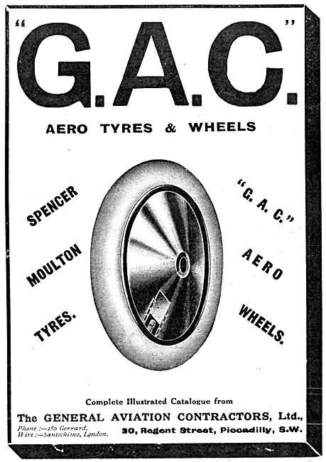 General Aviation Contractors. Spencer Moulton Aeroplane Tyres    