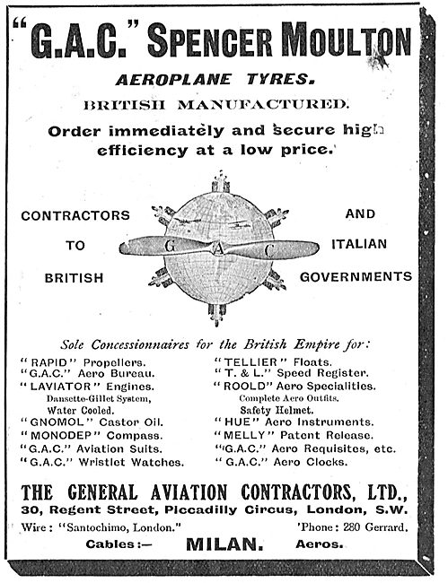 General Aviation Contractors For Spencer Moulton Aeroplane Tyres 