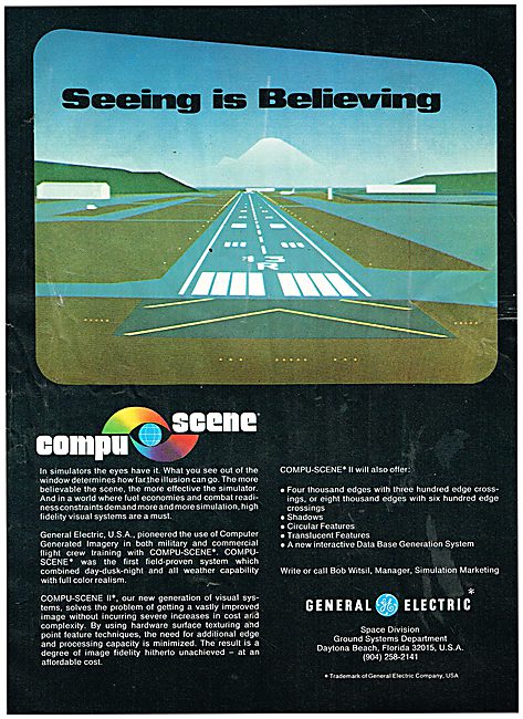 General Electric Computer Generated Flight Simulator Scenery 1979