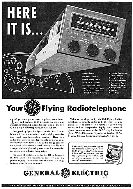General Electric Flying radiotelephone - GE AS-1B VHF Radio      