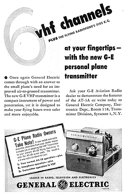 General Electric AT-3A VHF Radio 1947                            