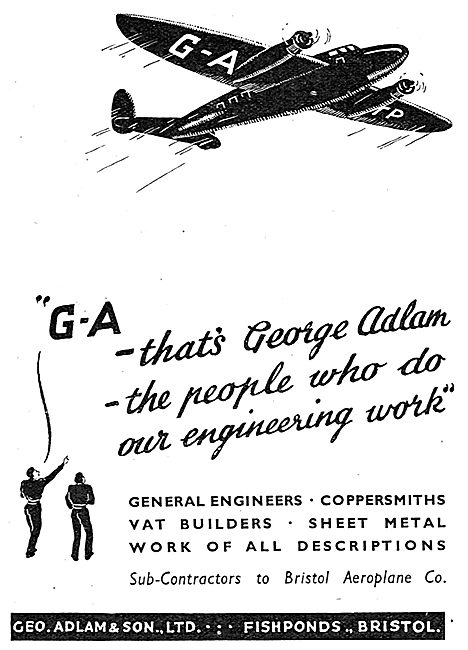 Geo Adlam & Son. Fishponds, Bristol. Aircraft Component Mfg      