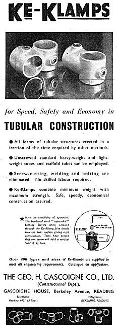 Geo Gascoigne KE-KLAMPS For Tubular Construction 1943            