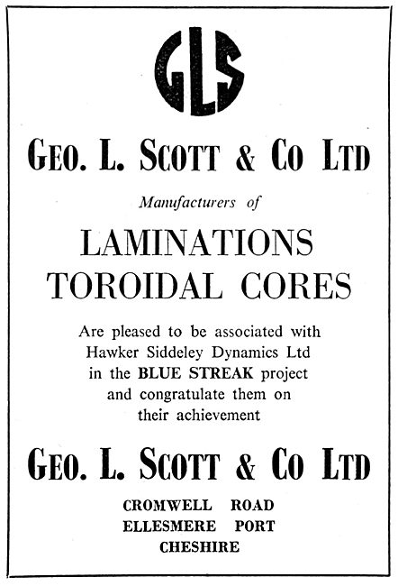 Geo L.Scott. Ellesmere Port. Laminations & Toroidal Cores        