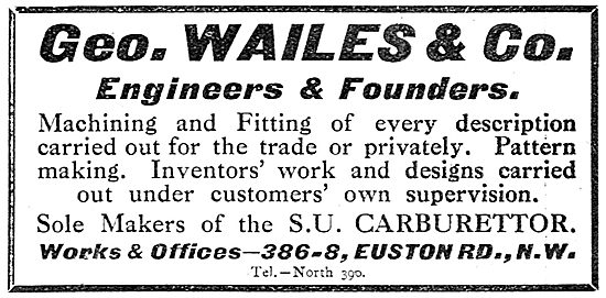 Geo Wailes & Co. S.U.Carburetters                                