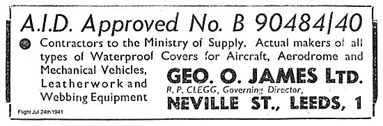 Geo James Waterproof Covers For Aircraft Use                     