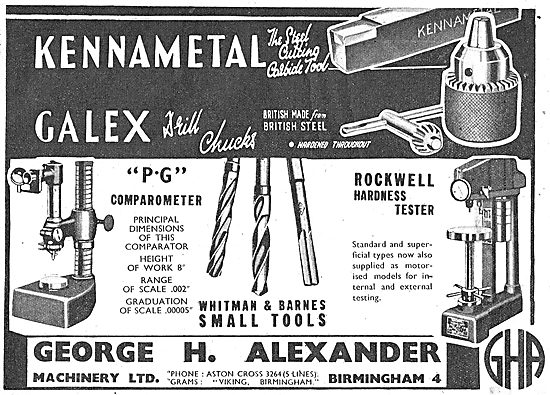 George Alexander Galex Drill Chucks. P.G.Comparometer.           