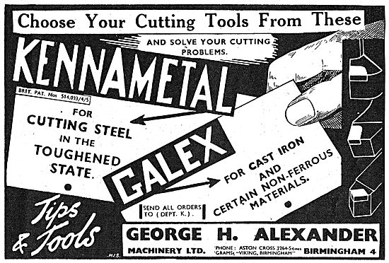 George Alexander Machine Tools. Kennametal. Galex Cutting Tools  