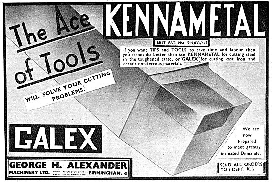 George Alexander Machine Cutting Tools  Kennametal - Galex       