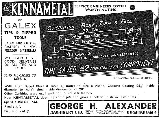 George Alexander Machine Tool & Cutting Tips  Kennametal - Galex 