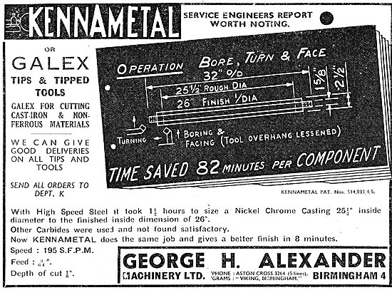 George Alexander Machine Tool & Cutting Tips  Kennametal - Galex 