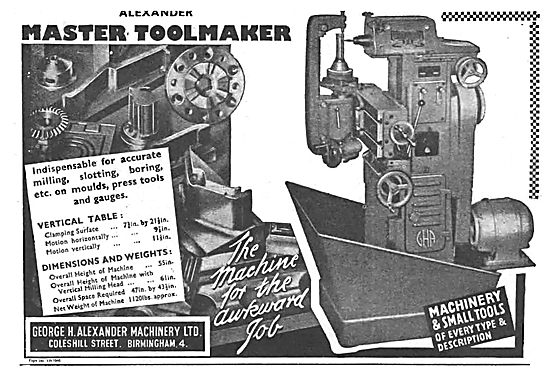 George Alexander Master Toolmakers.                              