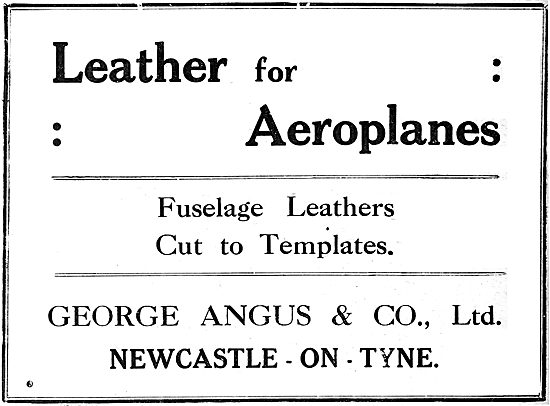 George Angus Leather Parts For Aircraft. 1919                    