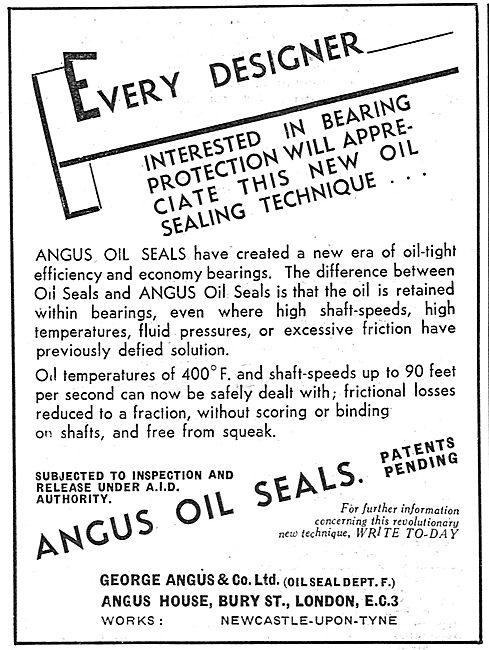  Angus Oil Seals For Aircraft & Engine Components                