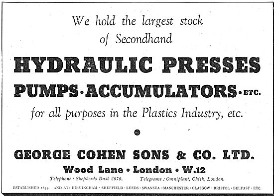 George Cohen - Hydraulic Presses, Pumps & Accumulators           