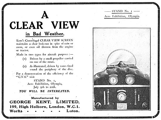 George Kent Centrifugal Clear View Aircraft Winscreen            