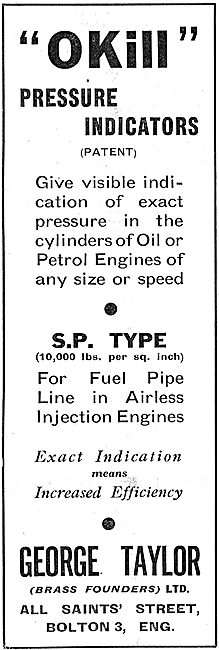 The Okill Pressure Indicator For Engine Builders 1939            