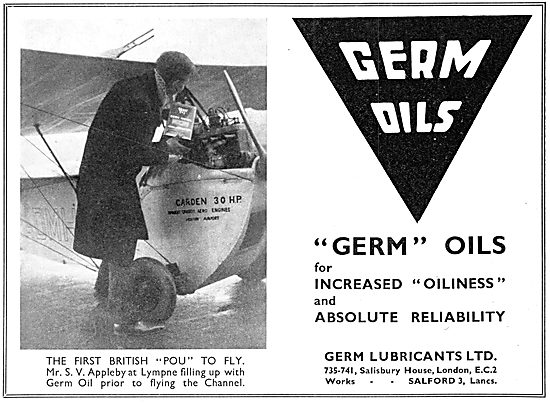 Germ OIls. - S.V.Appleby Pou Channel Flight - Flying Flea 1935   