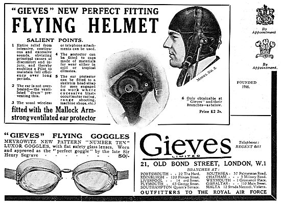 Gieves New Perfect Fitting Flying Helmets                        