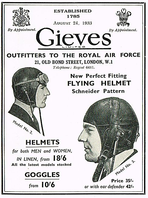 Gieves Schneider Pattern Flying Helmet                           