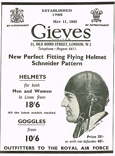 Gieves Flying Helmets For Men And Women                          