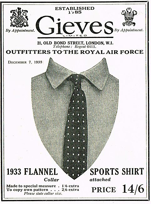Gieves Flannel Sports Shirts RAF Outfitters                      