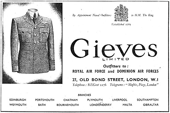Gieves RAF Outfitters 1950 Advert                                