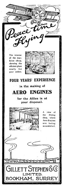 Gillett Stephen & Co - Engine Manufacturers. 1919 Advert         