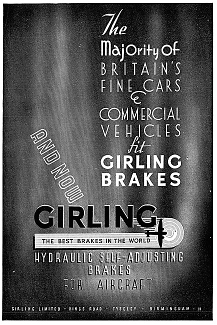 Girling Self-Adjusting Brakes For Aircraft                       