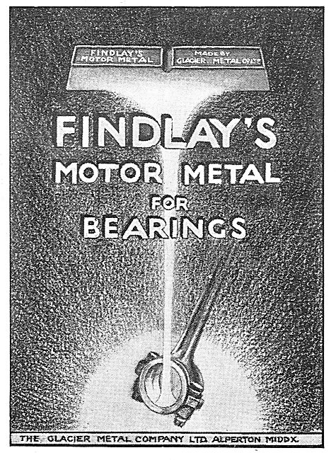 The Glacier Metal Company - Findlay's Motor Metal For Bearings   