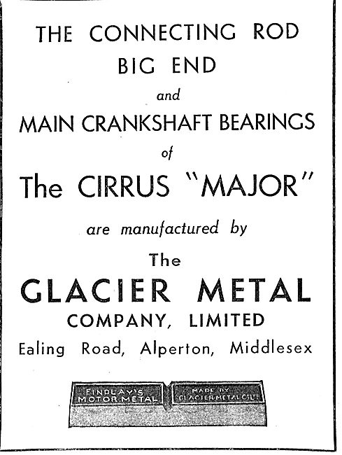Glacier Metal Co- Cirrus Major Main Crankshaft Bearings          