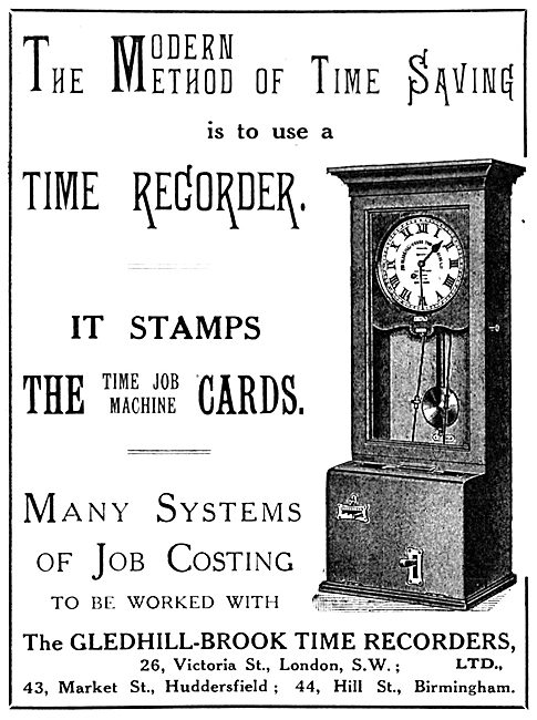 Gledhill-Brook Factory Time Recorders                            