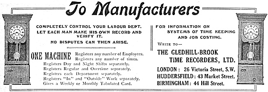 Gledhill-Brook Factory Time Recorders                            