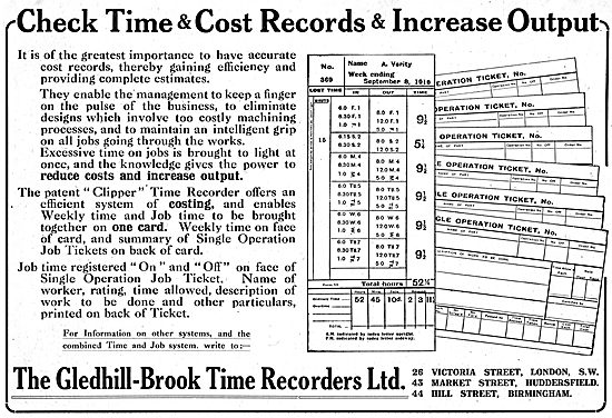 The Gledhill-Brook Clipper Factory Time Recorder                 