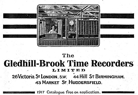 The Gledhill-Brook Time Recorders. 43 Market St, Huddersfield    